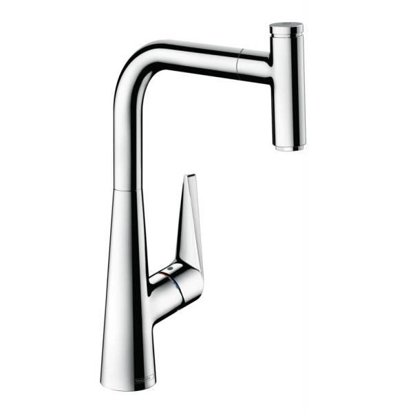 фото Кухонный смеситель , 300, с вытяжным изливом, 1jet, sbox hansgrohe 73853000, хром