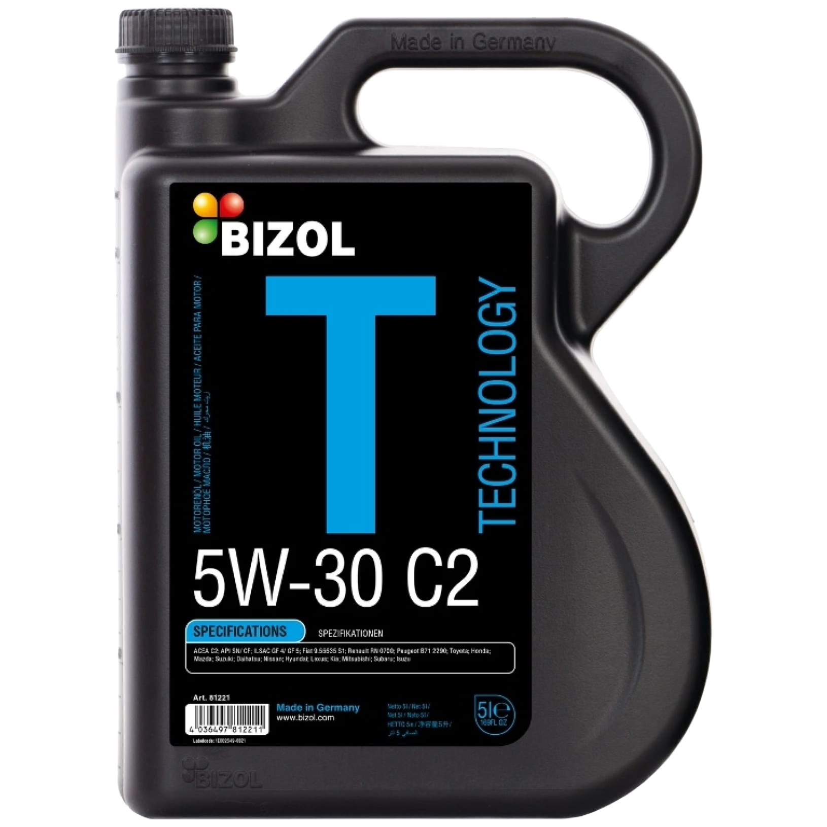 Моторное масло BIZOL Technology синтетическое 5W30 5л