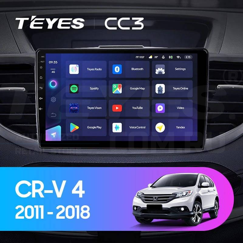 Штатная магнитола Teyes CC3 432 Honda CR-V 4 RM RE 2011-2018 Тип-C 37000₽