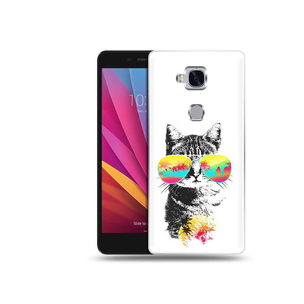 

Чехол MyPads Tocco для Honor 5X крутой кот (PT24996.45.425), Прозрачный, Tocco