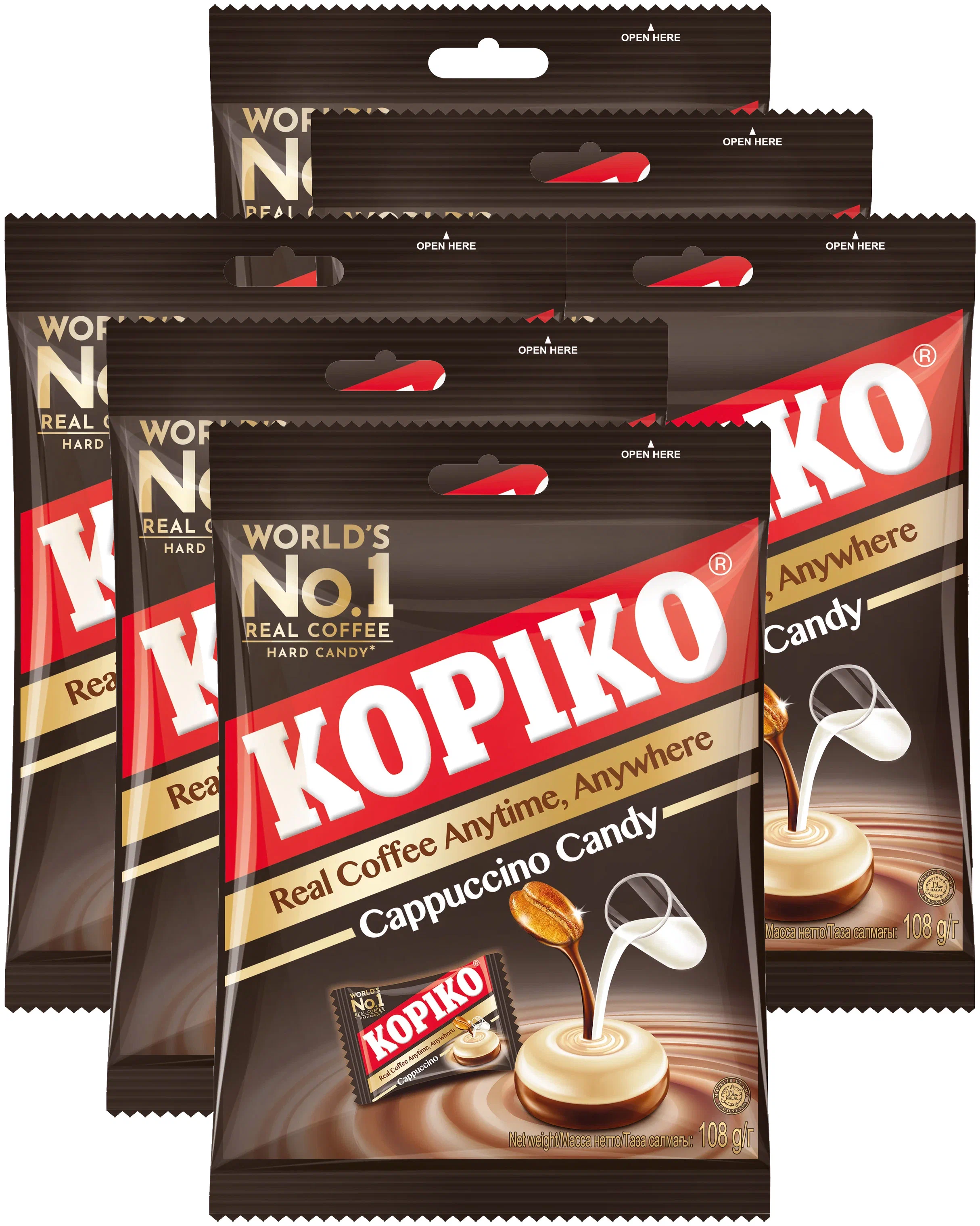 

Леденцы Kopiko Cappuccino Candy со вкусом капучино, 108 г х 6 шт