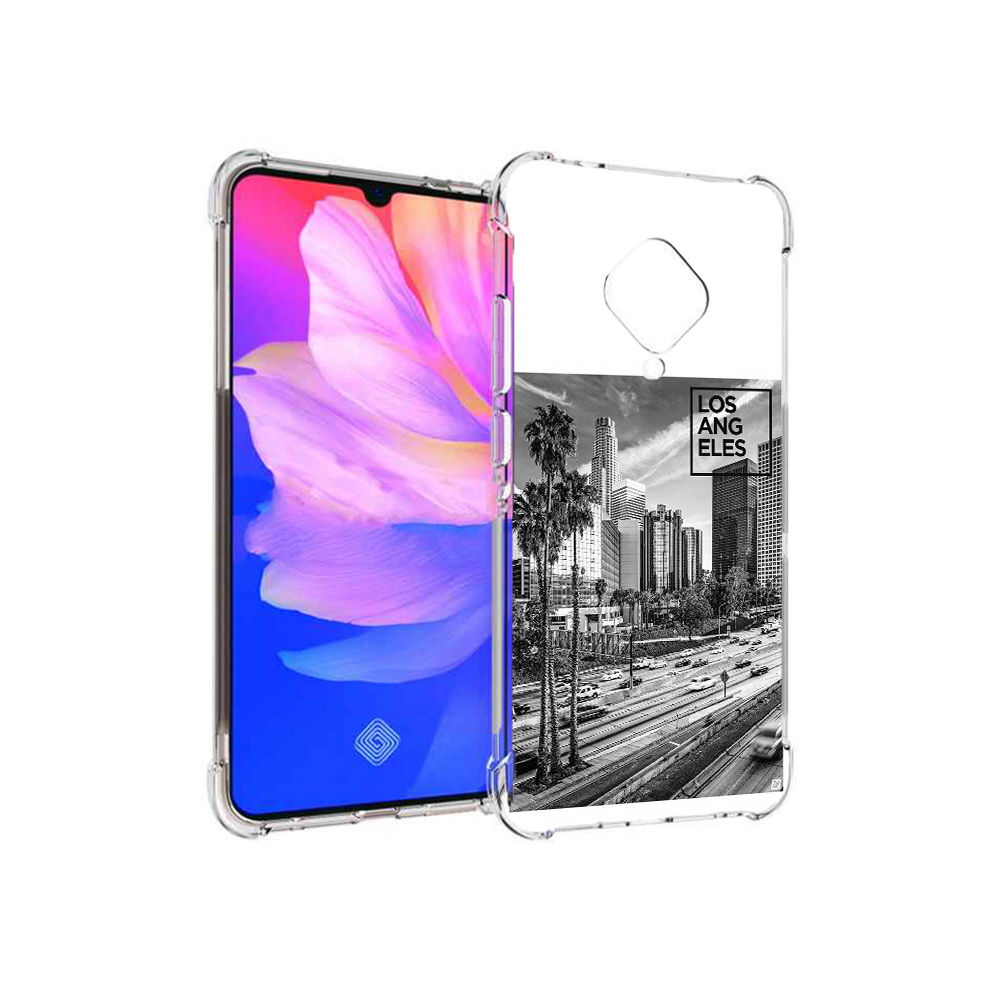 

Чехол MyPads Tocco для Vivo V17 черно белый лос анджелес (PT147343.378.685), Прозрачный, Tocco