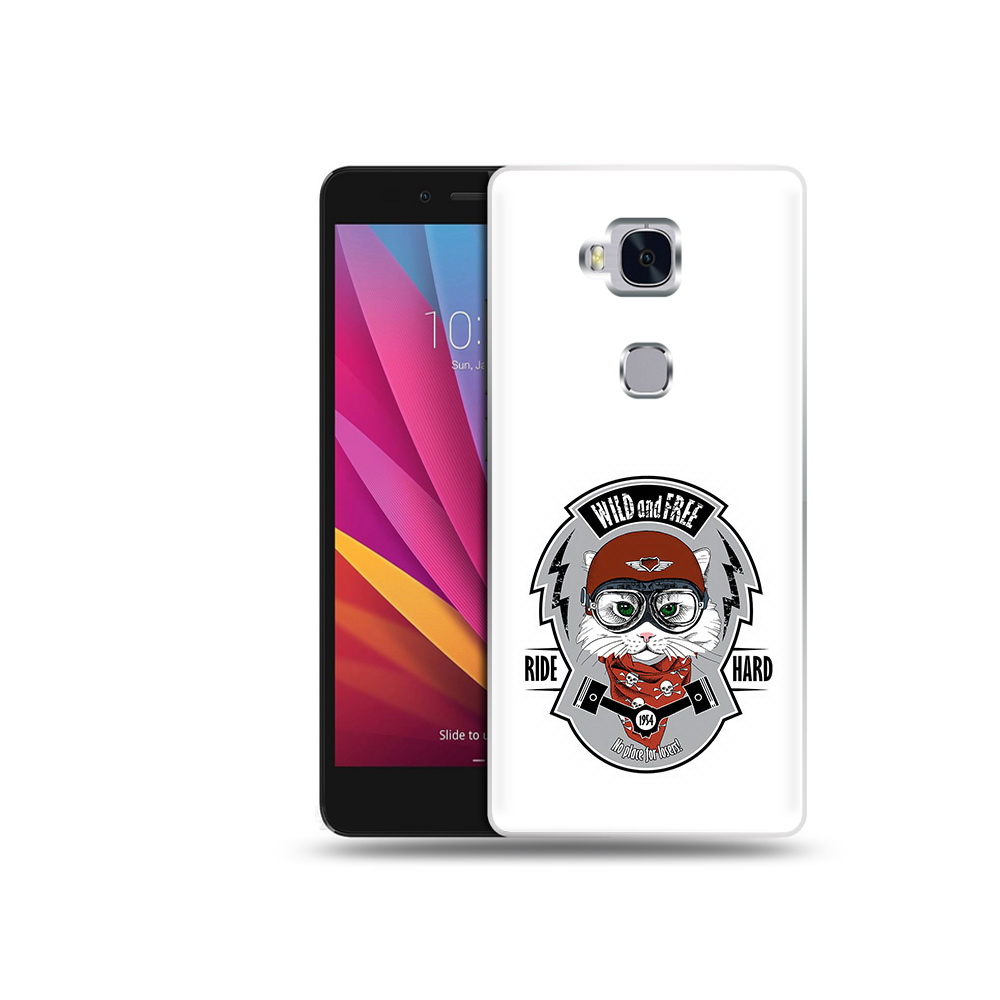 

Чехол MyPads Tocco для Honor 5X кошка в шлеме (PT24996.45.404), Прозрачный, Tocco