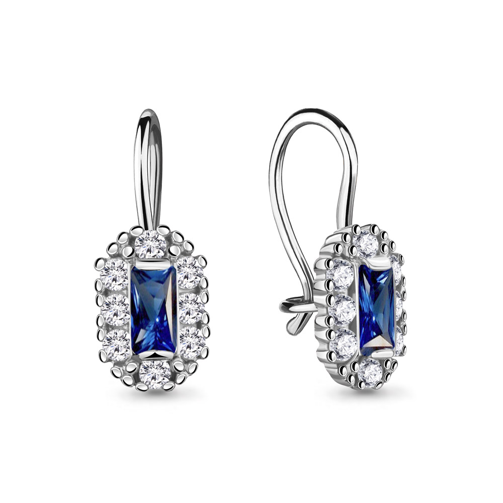 

Серьги из серебра с фианитом Aquamarine 40967Б_925_р, 40967Б_925_р