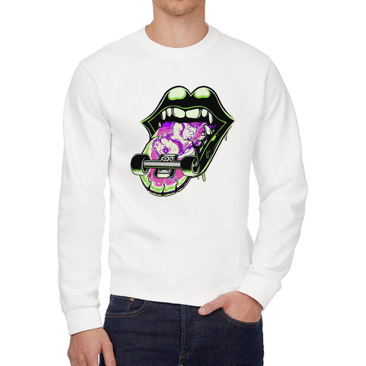 

Свитшот унисекс CoolPodarok W015687 белый 42 RU, 2W015687