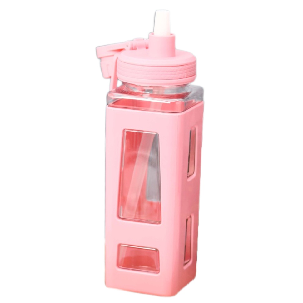 

Бутылка Bright square TQ1026-01 розовая 700 ml, Bright square