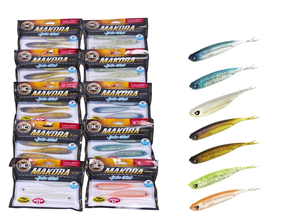 

Силиконовая приманка Lucky John 3D Series Makora Split Tail 152,4 мм, 01SET, 30 шт., Разноцветный, 3D Series Makora Split Tail