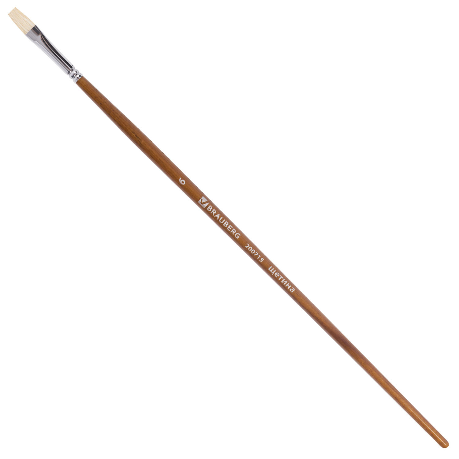 

Кисть Brauberg ART CLASSIC, щетина, плоская, № 6, длинная ручка, 200715, 5 шт