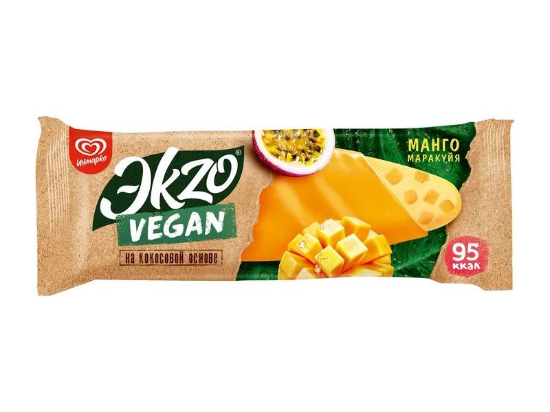 Десерт замороженный Инмарко Ekzo Vegan на кокосовой основе манго-маракуйя 270 г