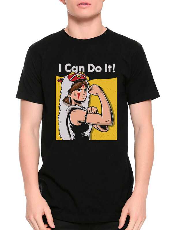 

Футболка мужская Design Heroes Принцесса Мононоке "I Can Do It!" черная M, Принцесса Мононоке "I Can Do It!"