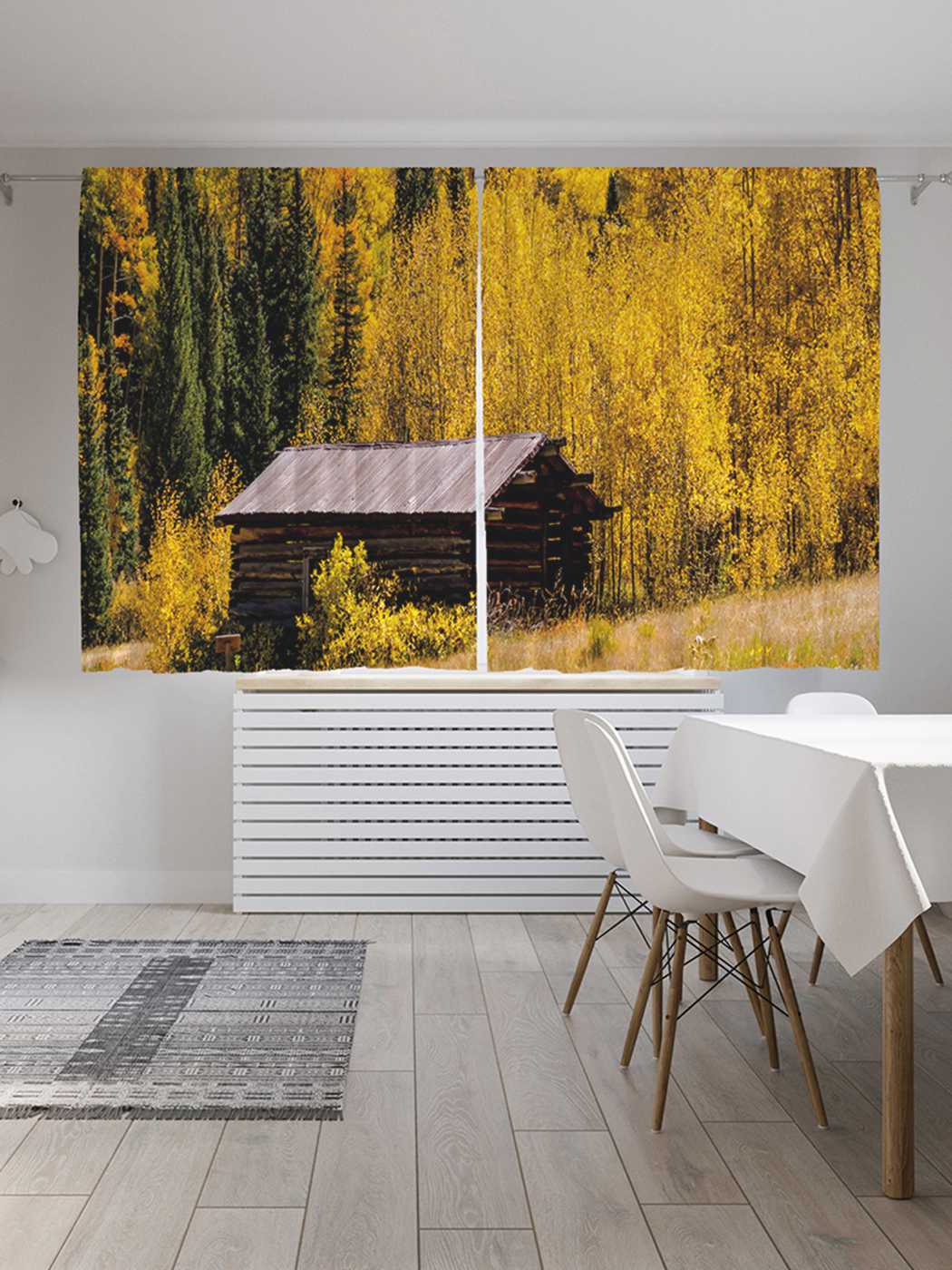 

Шторы JoyArty с фотопечатью "Загадочные домик" из сатена, 290х180 см, Загадочные домик