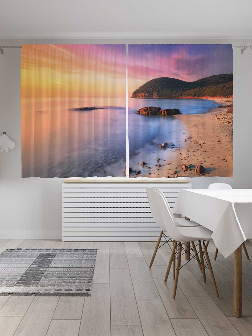 

Шторы JoyArty с фотопечатью "Море выбросило камни" из сатена, 290х180 см, Море выбросило камни