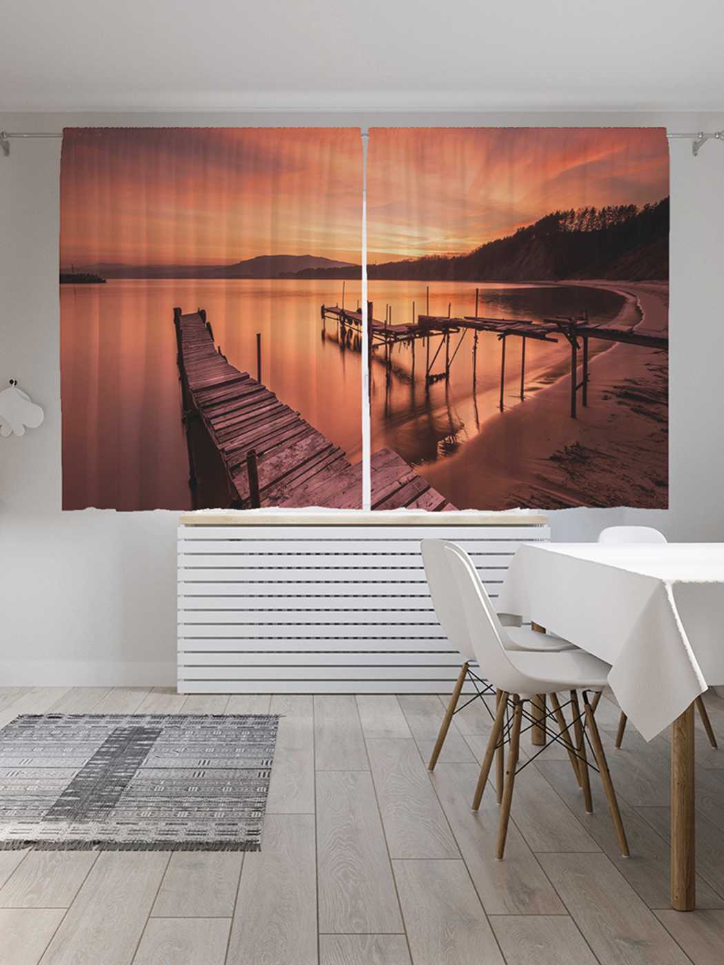 

Шторы JoyArty с фотопечатью "Морские мостики" из сатена, 290х180 см, Морские мостики