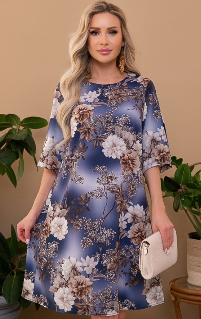 Платье женское Бизнес Стиль Avili-71023 синее 54 RU