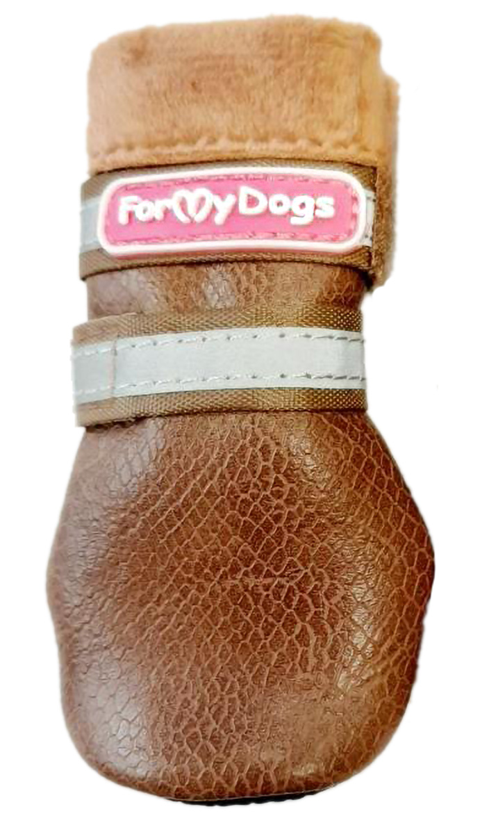 фото Обувь для собак for my dogs размер 2, зимние коричневые fmd665-2020 br