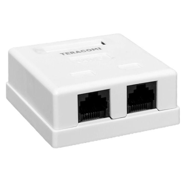 

Розетка настенная TERACOM PRO кат.6 неэкранированная 2 порта RJ-45 Dual IDC бел. EKF TRP-W, Белый