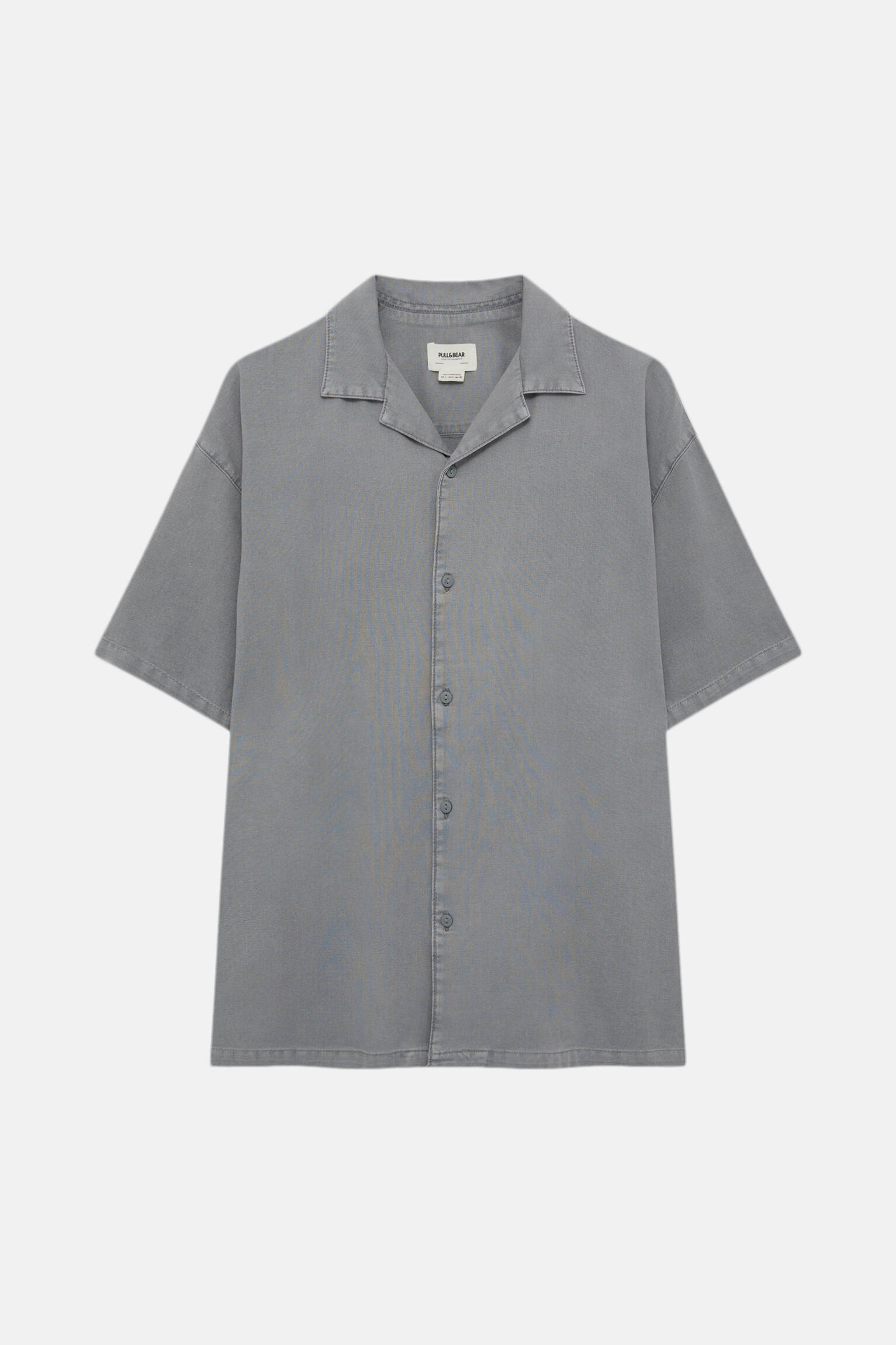 Рубашка мужская Pull&Bear PUL550682719 серая L. Доставка из-за рубежа.