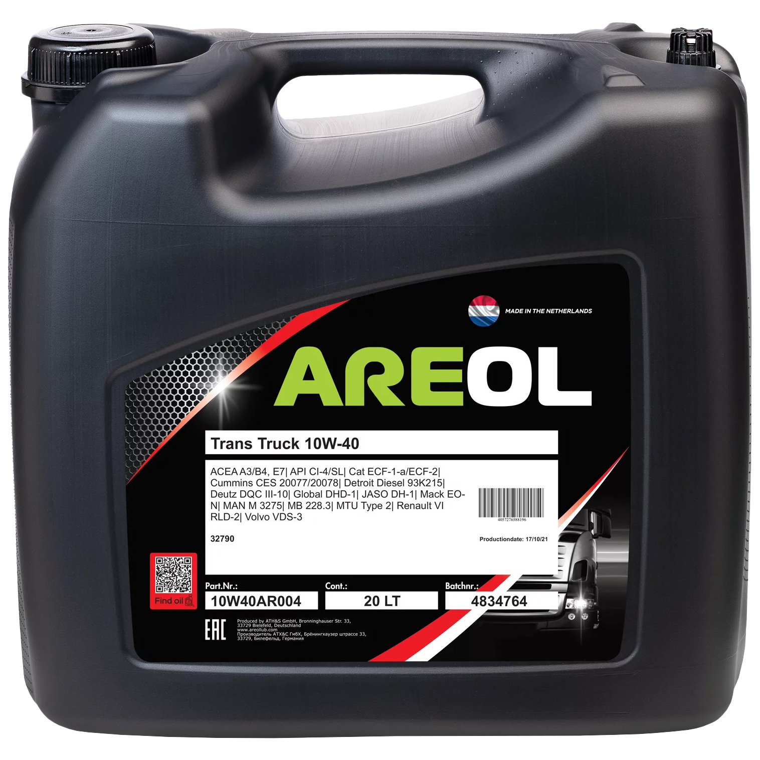 Моторное масло Areol 10W40AR004 AREOL Trans Truck полусинтетическое 10W40 20л