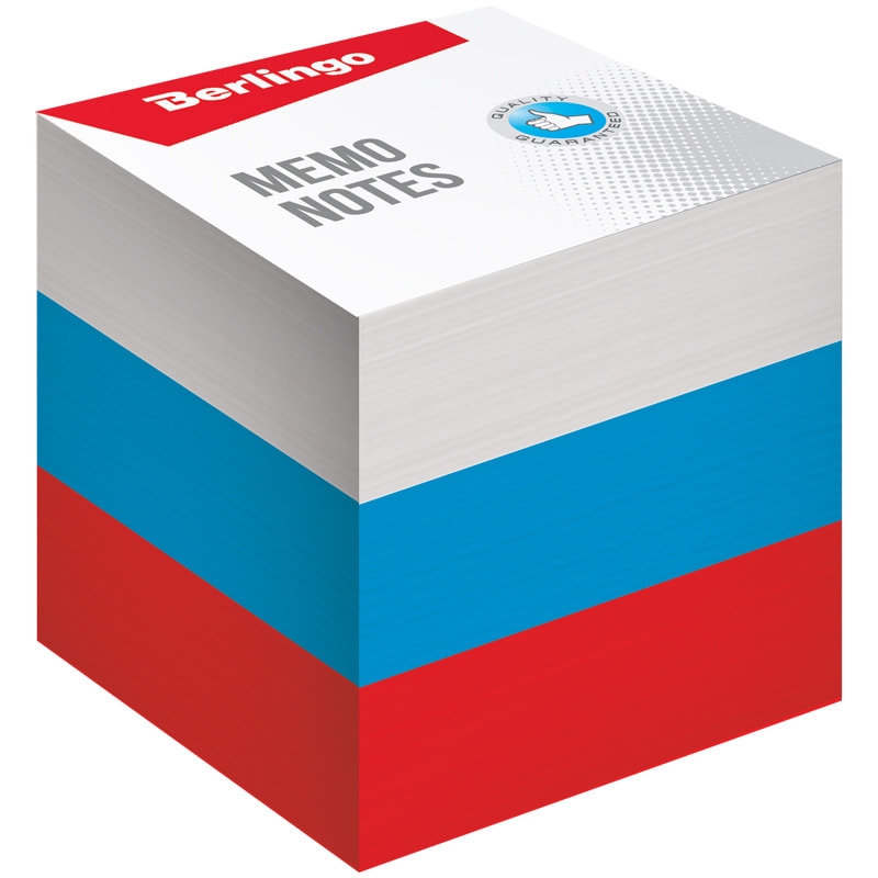 

Блок для записи "Триколор", 90x90x90 мм, цветной