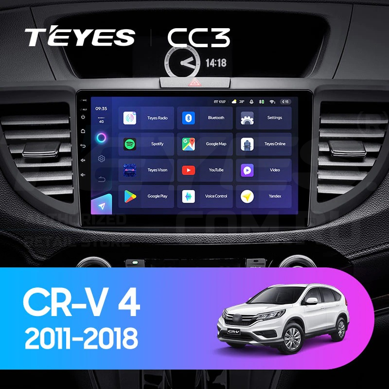 Штатная магнитола Teyes CC3 432 Honda CR-V 4 RM RE 2011-2018 9 Тип-B 36800₽