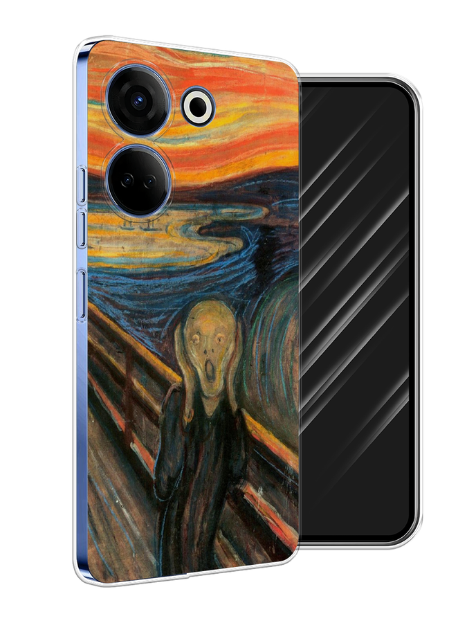 

Чехол Awog на Tecno Camon 20 "Крик", Оранжевый;синий;серый