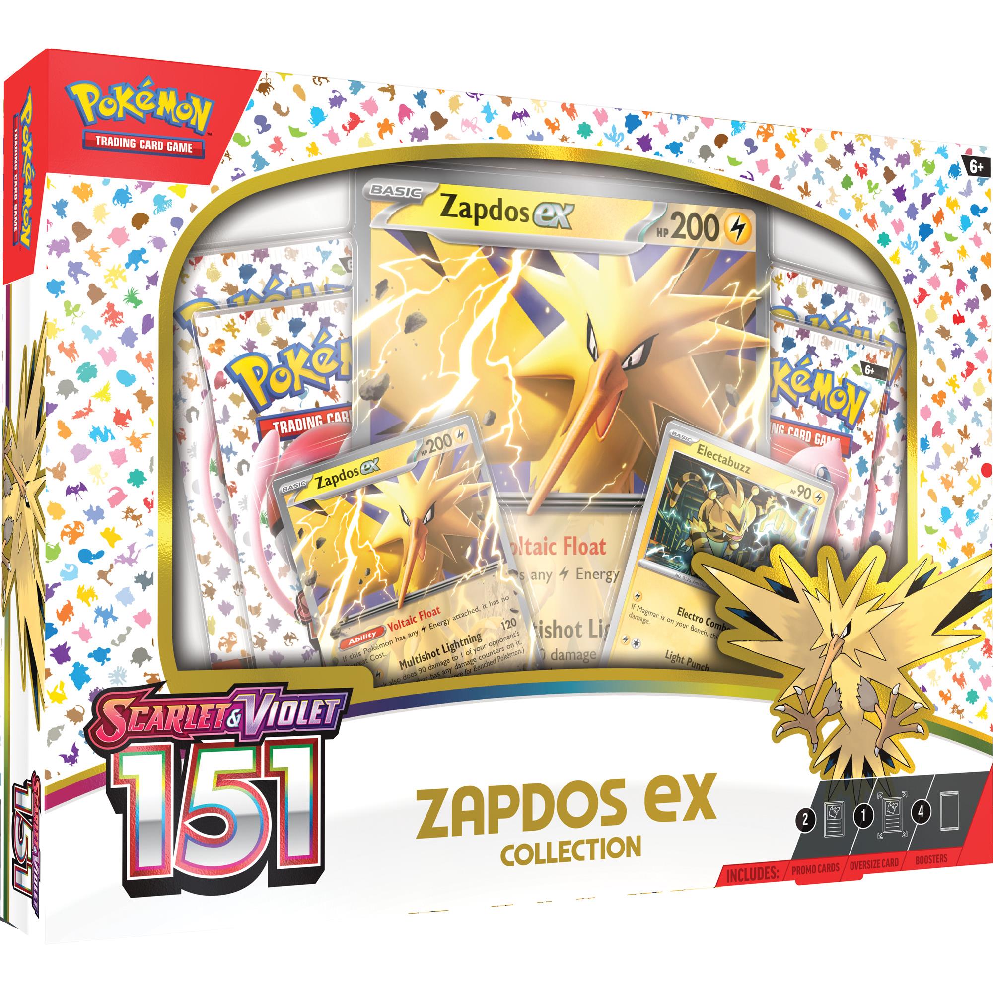 Набор карточек Pokemon 151 Zapdos EX Collection дополнение nintendo для покемон кки набор pokemon obsidian flames trainer box англ