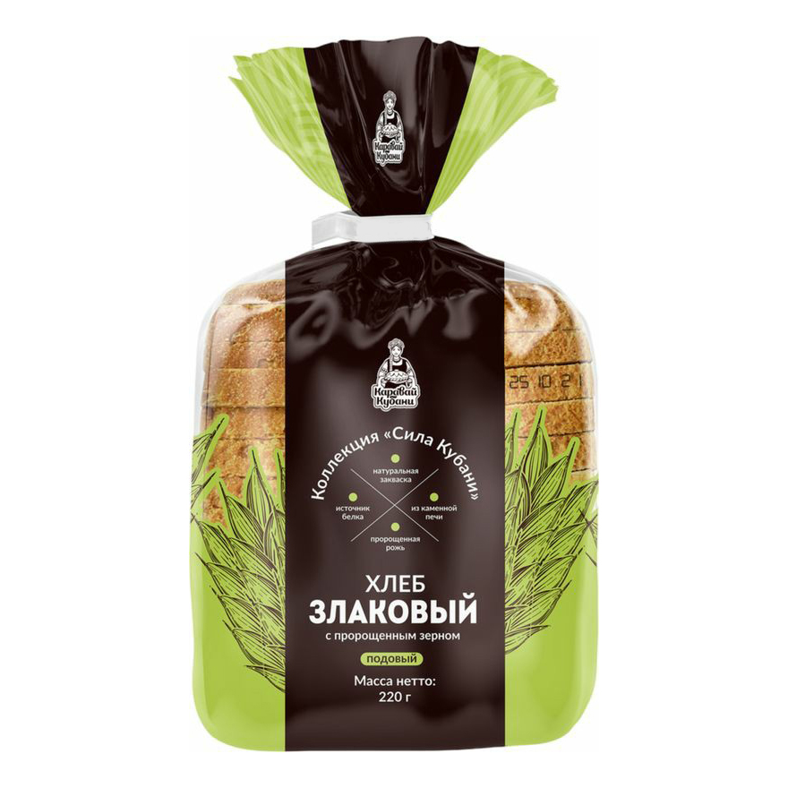 

Хлеб Каравай Кубани Злаковый ржано-пшеничный с пророщенным зерном в нарезке 220 г