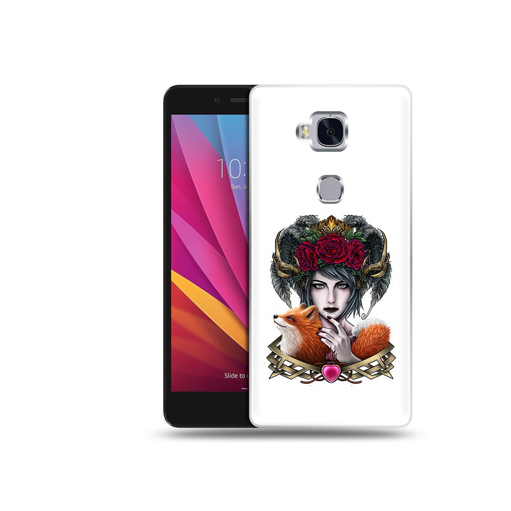 

Чехол MyPads Tocco для Honor 5X девушка с лисой (PT24996.45.314), Прозрачный, Tocco