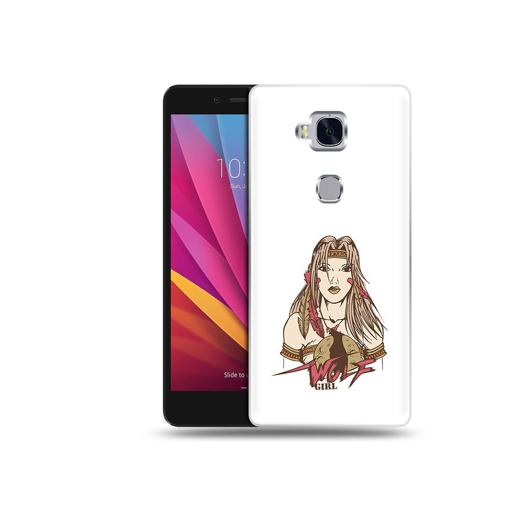 

Чехол MyPads Tocco для Honor 5X девушка волк (PT24996.45.306), Прозрачный, Tocco