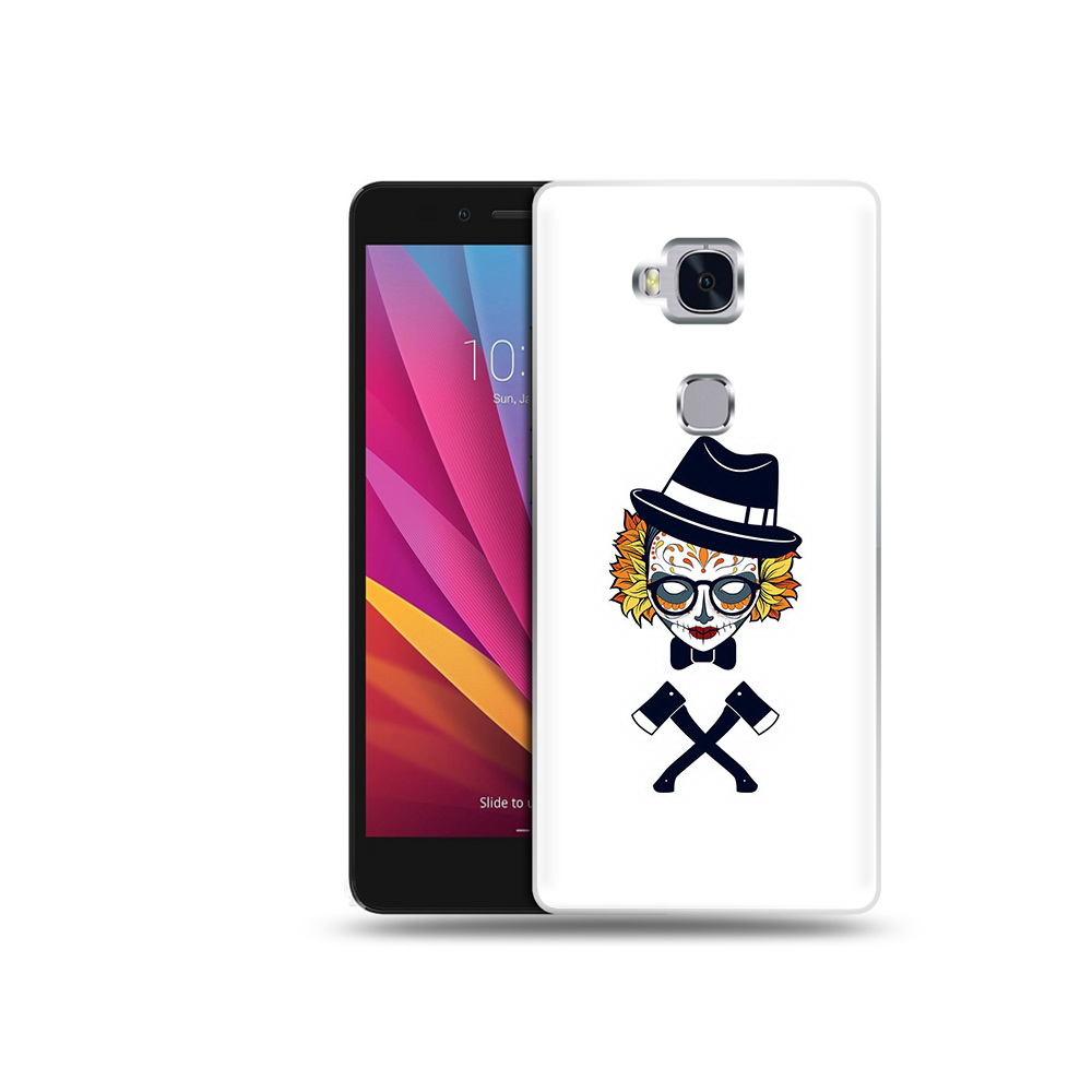 

Чехол MyPads Tocco для Honor 5X девушка в маске с топорами рисунок (PT24996.45.304), Прозрачный, Tocco