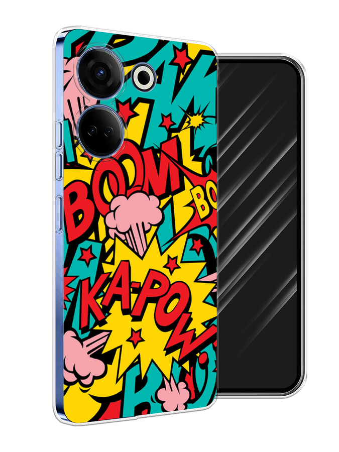 

Чехол Awog на Tecno Camon 20 "Постер pop art", Бирюзовый;желтый;красный