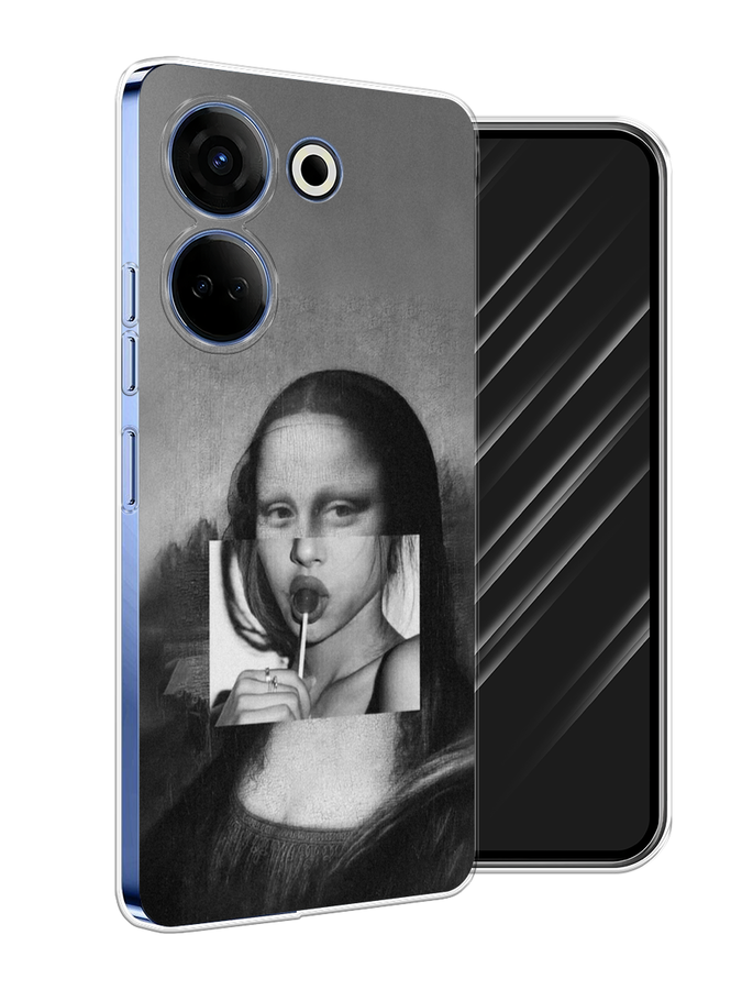 

Чехол Awog на Tecno Camon 20 "Mona Lisa sucking lollipop", Серый