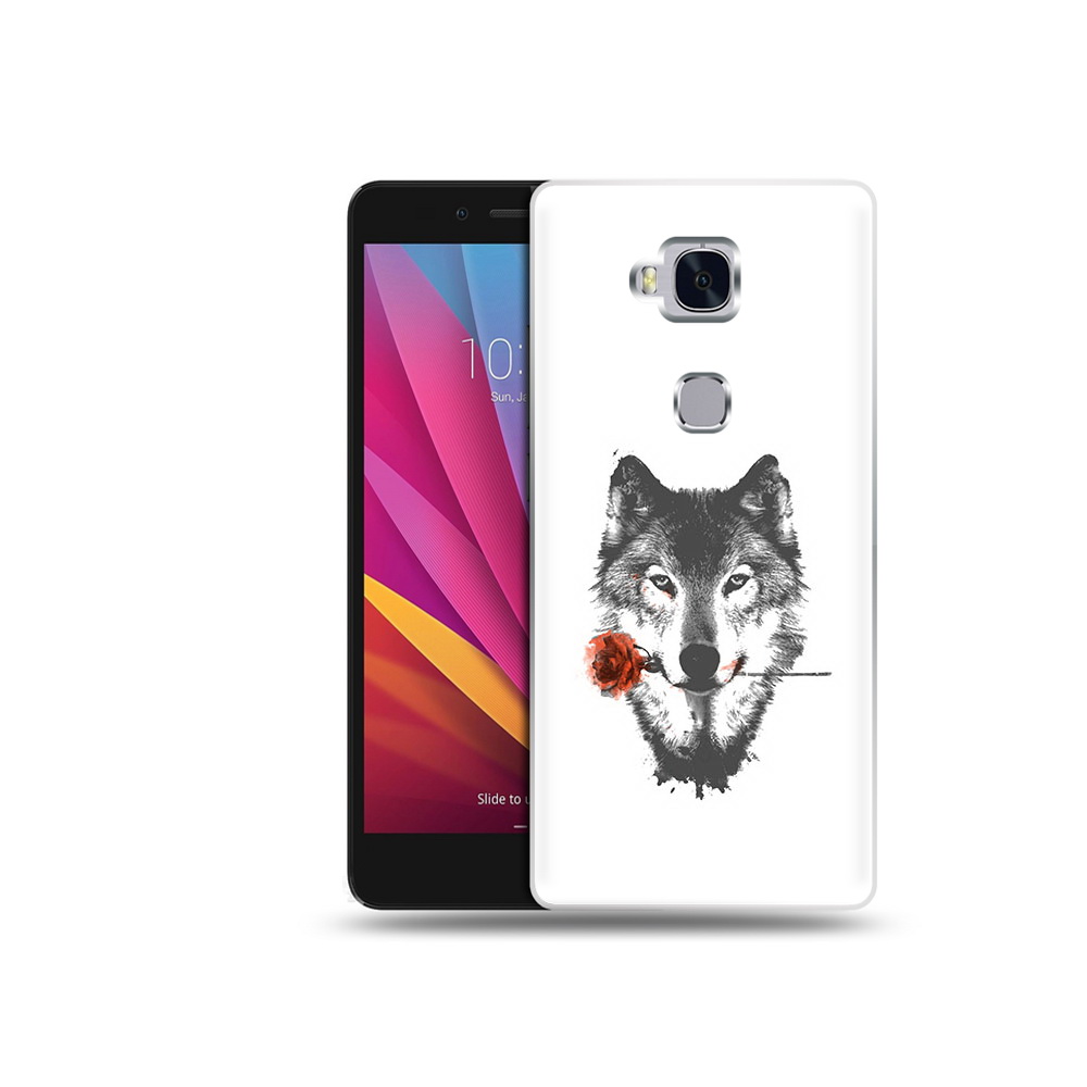 

Чехол MyPads Tocco для Honor 5X волк с розой (PT24996.45.270), Прозрачный, Tocco