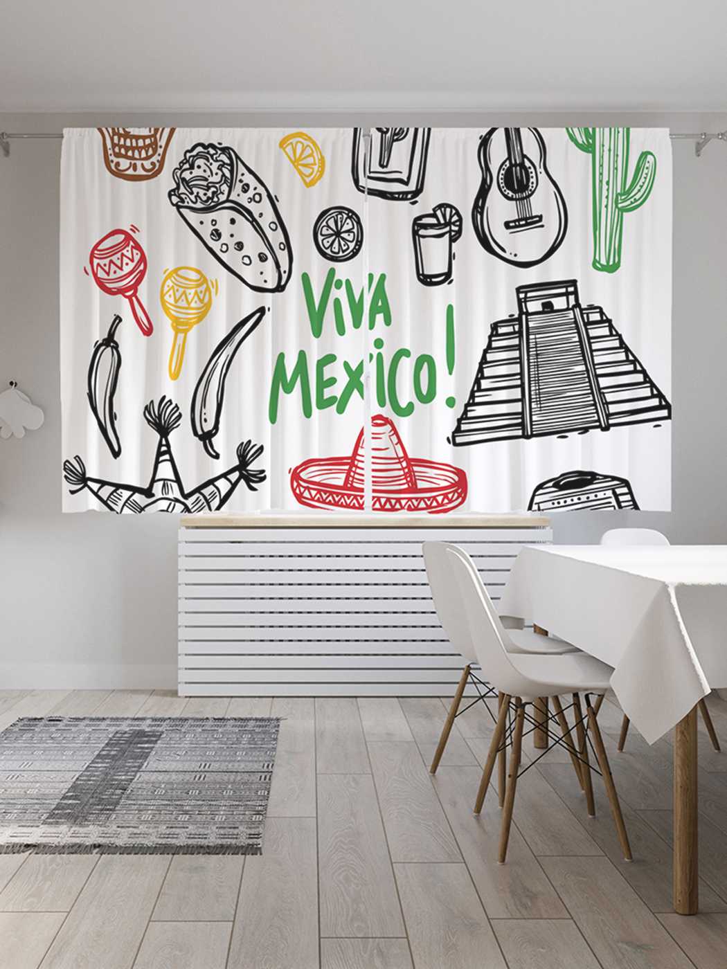 

Шторы JoyArty с фотопечатью "Мексика приветствует" из сатена, 290х180 см, Мексика приветствует