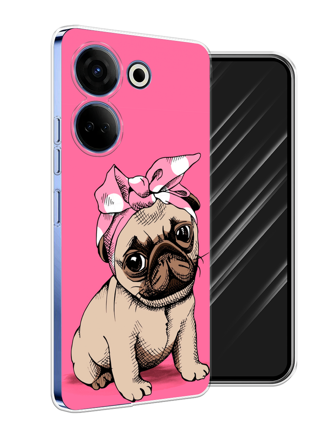 

Чехол Awog на Tecno Camon 20 "Dog Pin-Up", Розовый;бежевый
