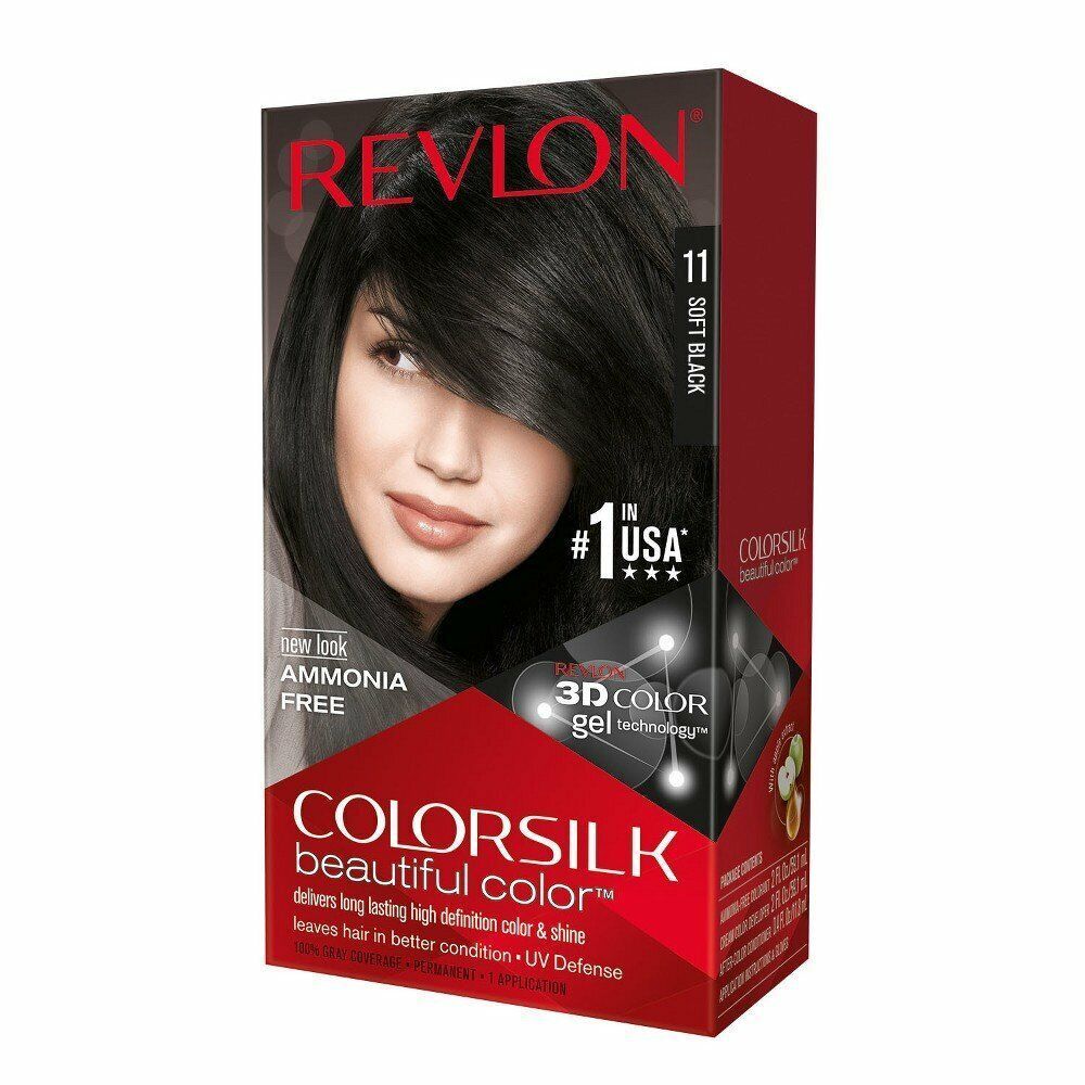 Краска для волос REVLON colorsilk 11 Soft Black Мягкий черный 130 мл 921₽