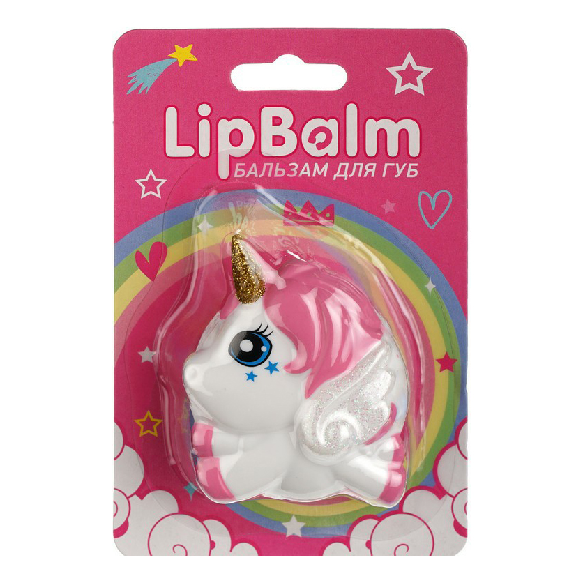 Бальзам для губ LipBalm Единорог белый с ароматом клубники 6 г