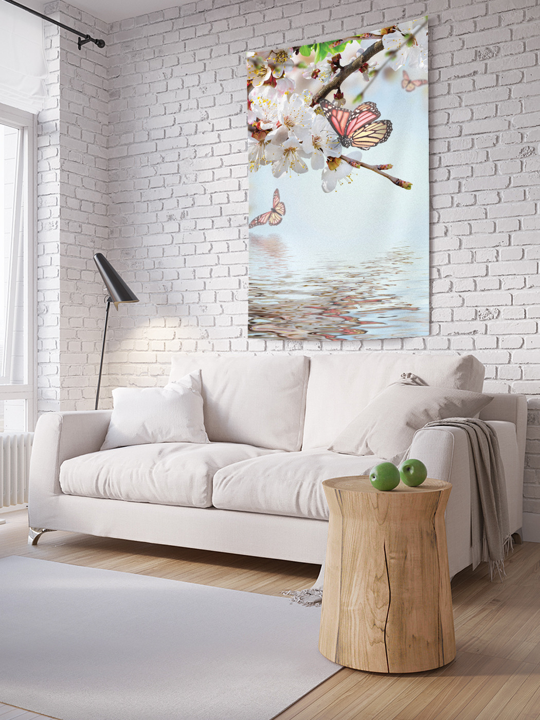 фото Вертикальное фотопанно на стену joyarty "бассейн для бабочек", 150x200 см