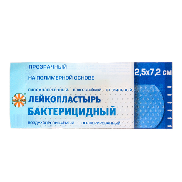 

Лейкопластырь на полимерной основе Leiko прозрачный 2,5х7,2 см