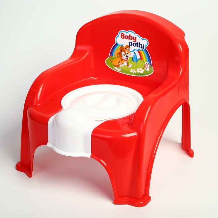 Горшок-стульчик с крышкой, цвет красный форма для запекания с крышкой 13 х 17 см royal classics rich harvest красный перец