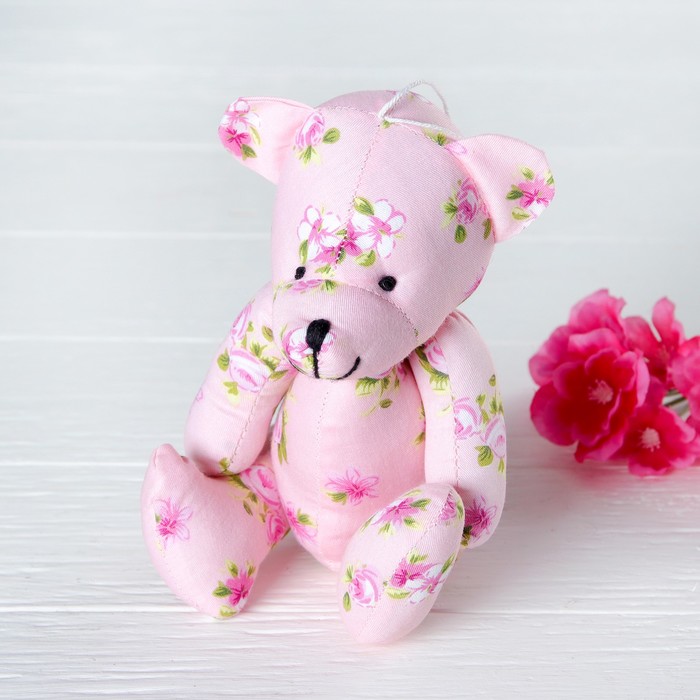 Мягкая игрушка-подвеска «Мишка в цветочек», цвета МИКС игрушка подвеска колокольчик для новорожденного мишка берни