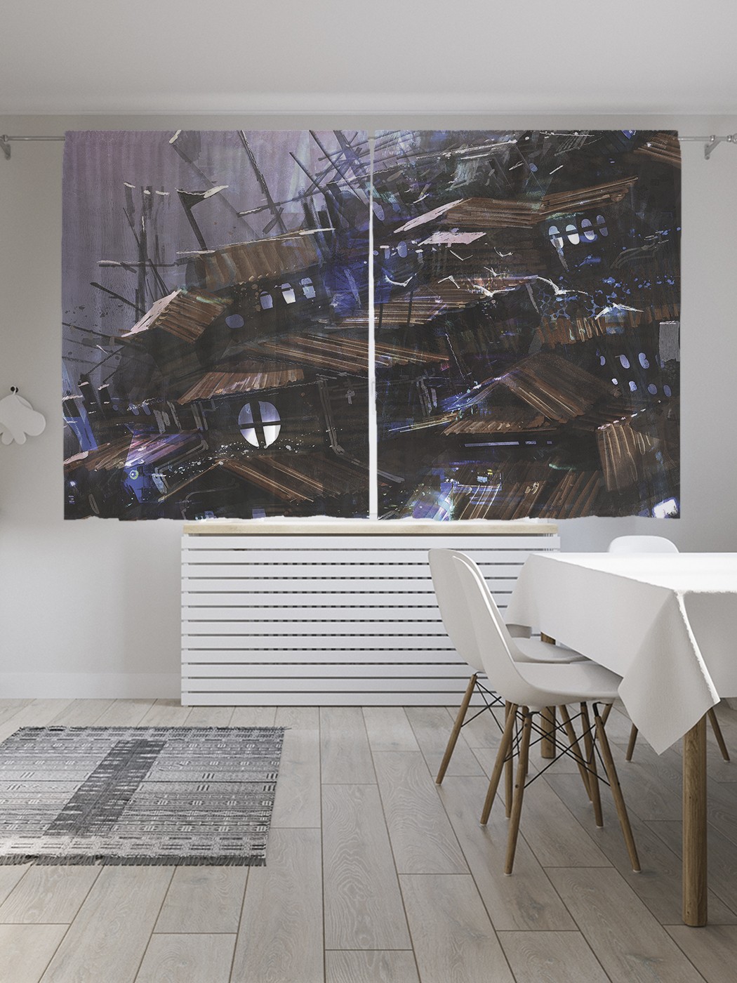 

Классические шторы JoyArty "Город тысячи планет", серия Oxford DeLux, 2 полотна 145x180 см, Город тысячи планет