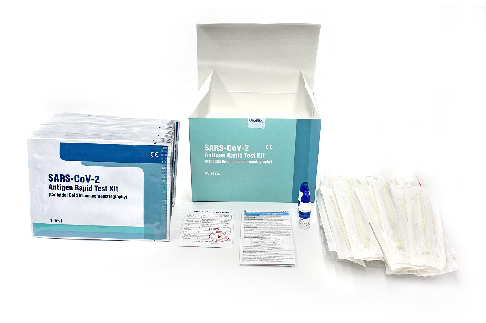 Купить Тест на выявление антигена к COVID-19 Lepu SARS-CoV-2 Antigen Rapid Test Kit 25 шт., Lepu Medical, белый