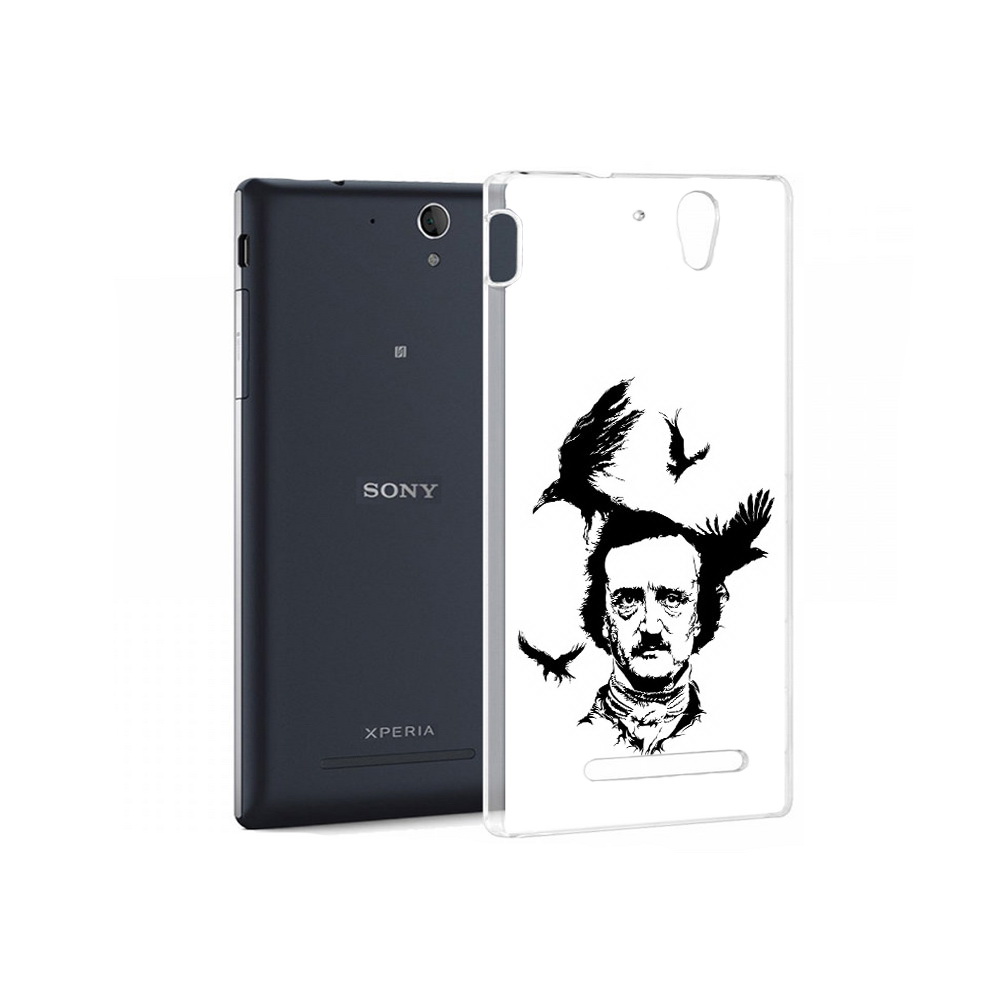 

Чехол MyPads Tocco для Sony Xperia C3 Эдгар Аллан черно белый (PT18760.251.204), Прозрачный, Tocco