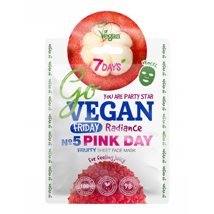 

Набор, 7 Days, Маска для лица Go Vegan Friday Pink Day, 25 г, 2 шт.