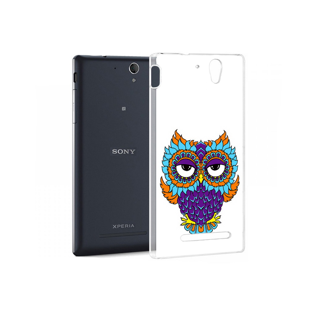 

Чехол MyPads Tocco для Sony Xperia C3 Цветная сова (PT18760.251.198), Прозрачный, Tocco