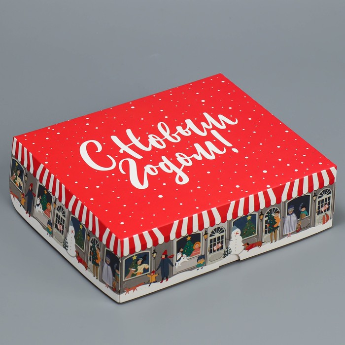 

Коробка подарочная Дарите Счастье Городок 20 х 17 х 6 см 5 шт, Красный