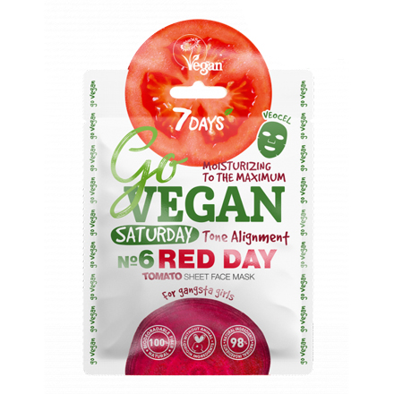 

Набор, 7 Days, Маска для лица Go Vegan Saturday Red Day, 25 г, 2 шт.