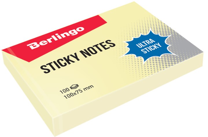 

Самоклеящийся блок "Ultra Sticky", 100x75 мм, 100 листов, пастель желтый