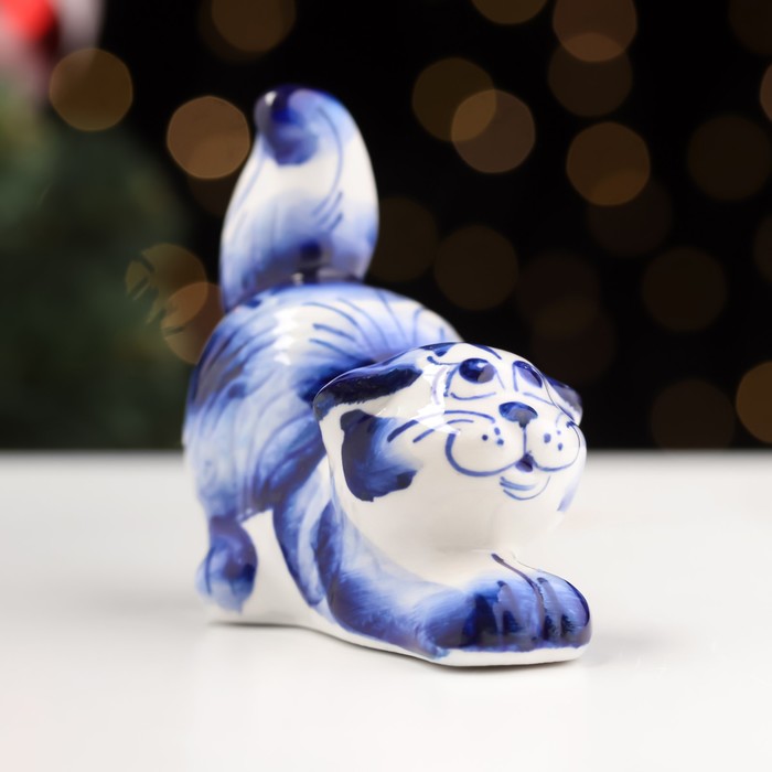 

Сувенир Котик, гжель (2 шт), Синий